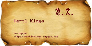 Mertl Kinga névjegykártya